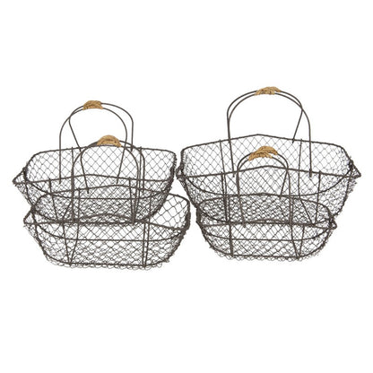 Dekorativt kurv sett med 4 stk Brun Maks 38x28x36