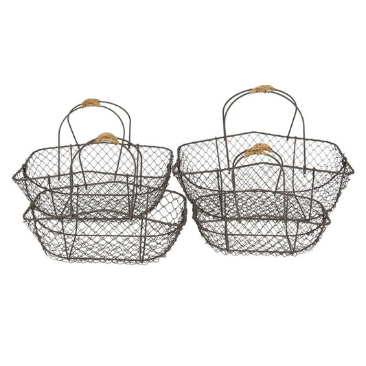 Dekorativt kurv sett med 4 stk Brun Maks 38x28x36