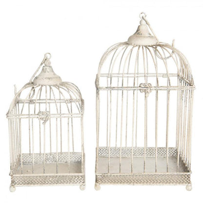 Blomställning Fågelbur 2-pack Vita 24x24x40 /18x18x32 cm