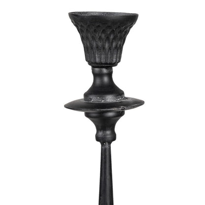 Ljusstake  Svart metall Ø 15x52 Cm