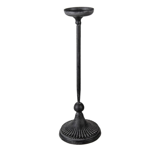 Ljusstake Svart metall Ø 18x51 Cm
