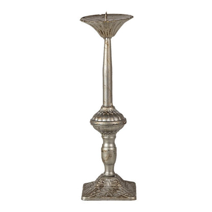 Ljusstake Silverfärgad metall  Ø 9x30 Cm
