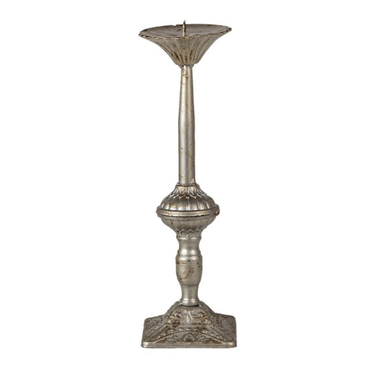 Ljusstake Silverfärgad metall  Ø 9x30 Cm
