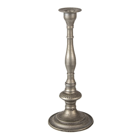 Ljusstake Silverfärgad metall Ø 12x32 Cm