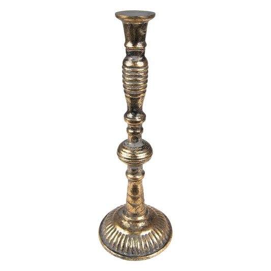 Ljusstake Guldfärgad Metall Rund Ø 11x32 Cm