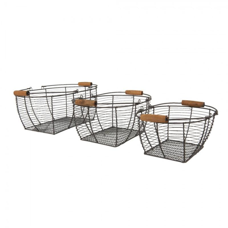 Dekorativ korg Förvaringskorg Brun 35x26x14 cm 3-pack