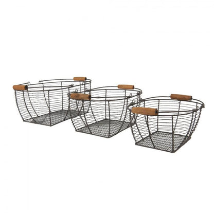 Dekorativ korg Förvaringskorg Brun 35x26x14 cm 3-pack