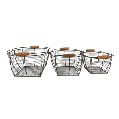 Dekorativ korg Förvaringskorg Brun 35x26x14 cm 3-pack