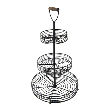 Dekorativt Fat 3-lags kakestativ Svart Ø 34x59 cm
