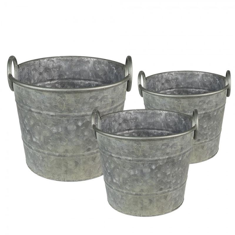 Utomhus Blomkruka 3-pack Grön Ø 32x25 / Ø 29x23 / Ø 26x21 cm