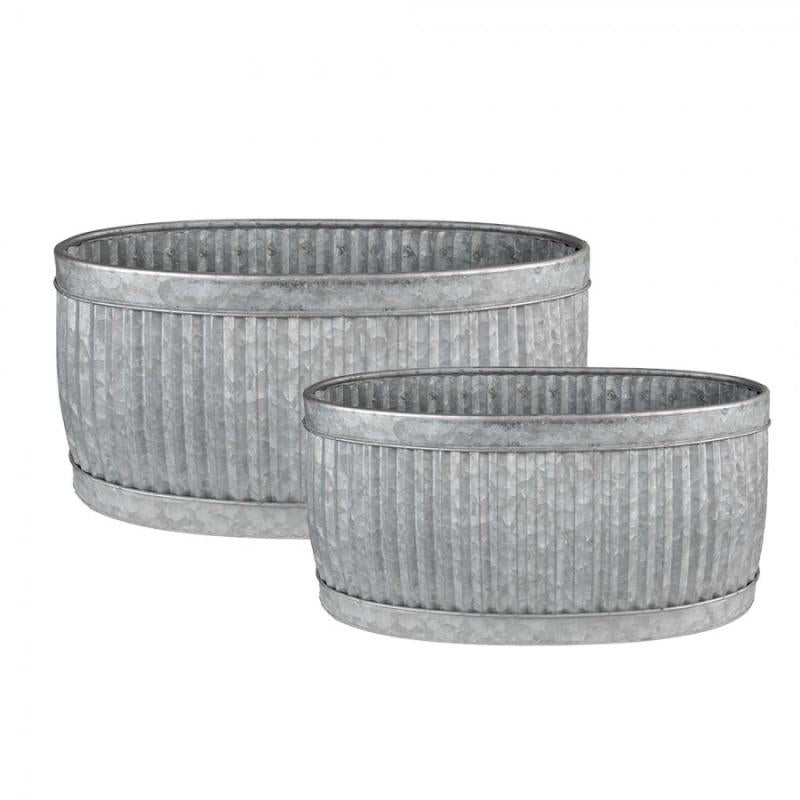 Blomkruka Utomhus 2-pack Grå 52x25x26 / 48x21x23 cm