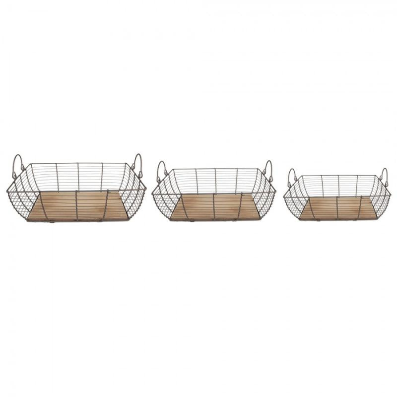 Dekorativ korg Förvaringskorg Grå 35x25x11 / 31x21x9 / 27x17x6 cm 3-pack