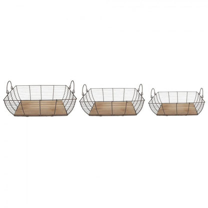 Dekorativ korg Förvaringskorg Grå 35x25x11 / 31x21x9 / 27x17x6 cm 3-pack
