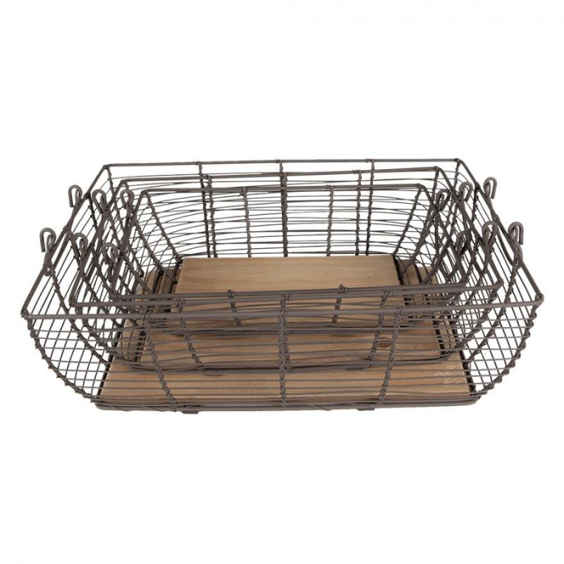 Dekorativ korg Förvaringskorg Grå 35x25x11 / 31x21x9 / 27x17x6 cm 3-pack