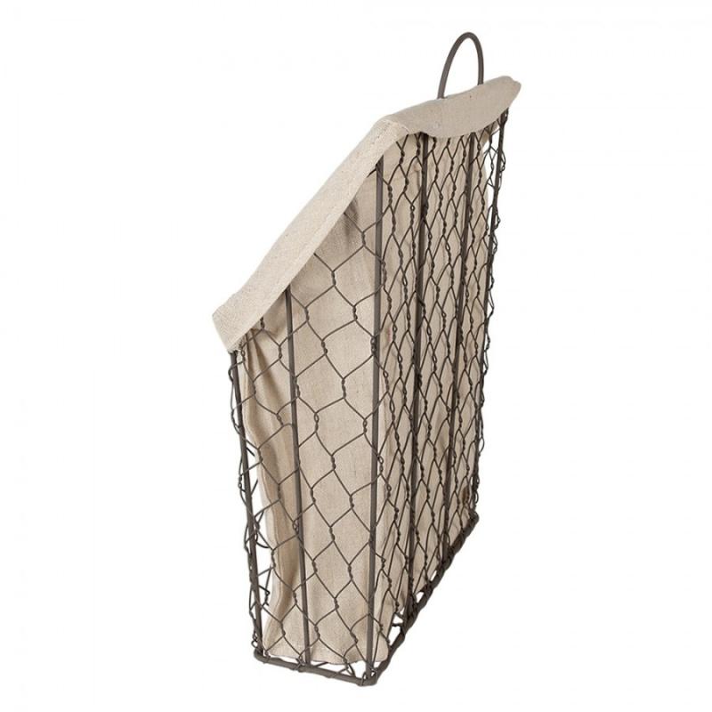Dekorativ korg 23x9x37 Cm Brun Beige Järn Textil