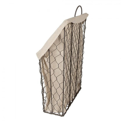 Dekorativ korg 23x9x37 Cm Brun Beige Järn Textil