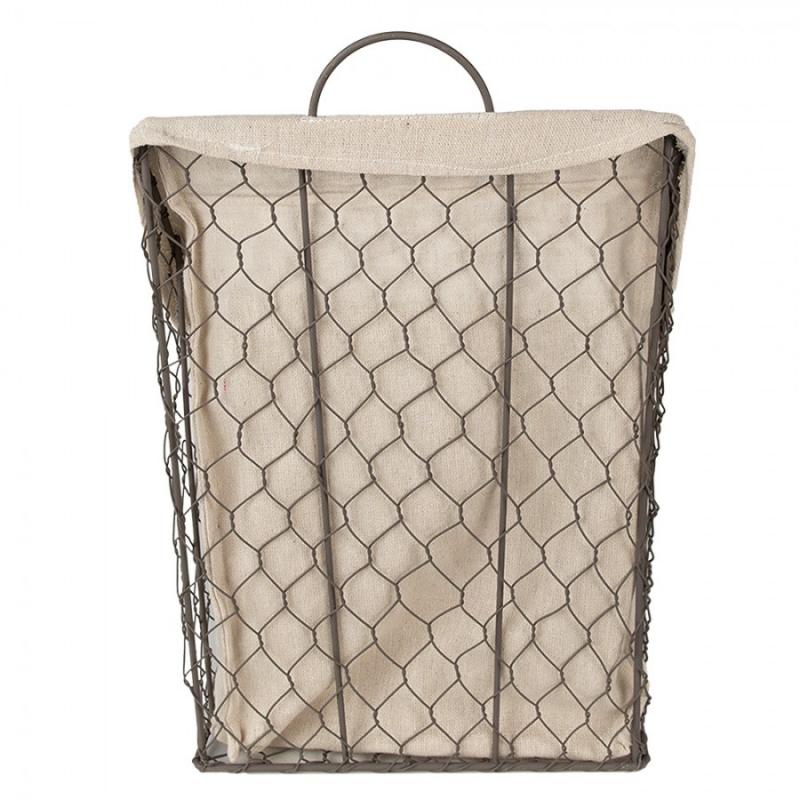 Dekorativ korg 23x9x37 Cm Brun Beige Järn Textil