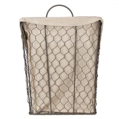 Dekorativ korg 23x9x37 Cm Brun Beige Järn Textil