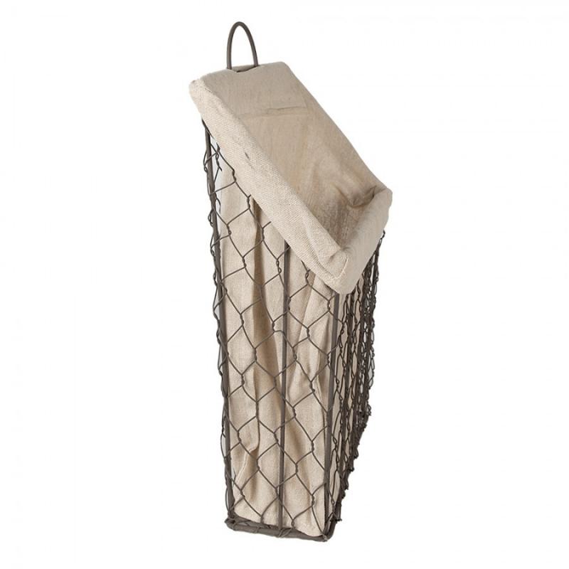 Dekorativ korg 23x9x37 Cm Brun Beige Järn Textil