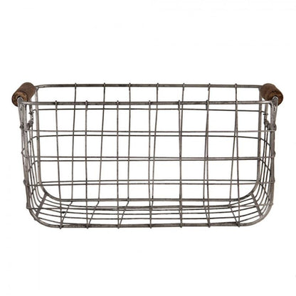 Dekorativ korg Förvaringskorg 2-pack 37x23x18 cm Grå brun metall