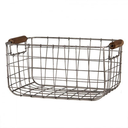 Dekorativ korg Förvaringskorg 2-pack 37x23x18 cm Grå brun metall