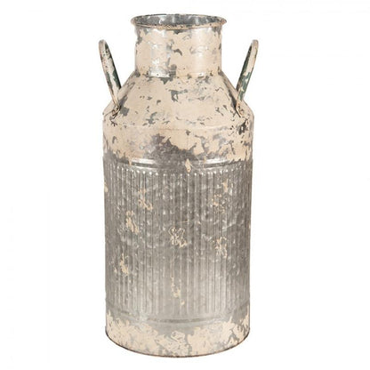 Dekorativ Kanna Mjölkkanna 47 Cm Grå Beige Metall Rund
