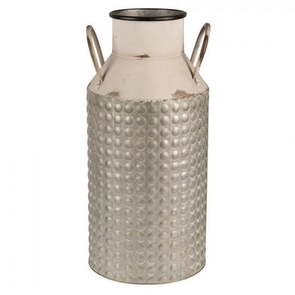 Dekorativ Kanna Mjölkkanna 46 Cm Grå Beige Metall Rund
