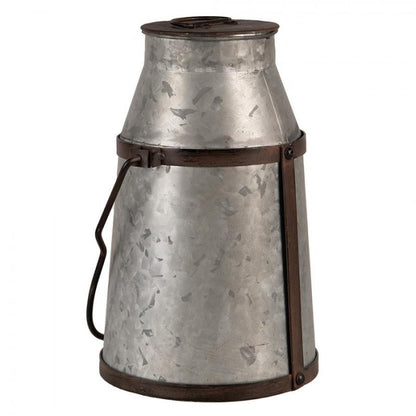 Dekorativ Kanna Mjölkkanna 31 Cm Gråbrun Metall Rund