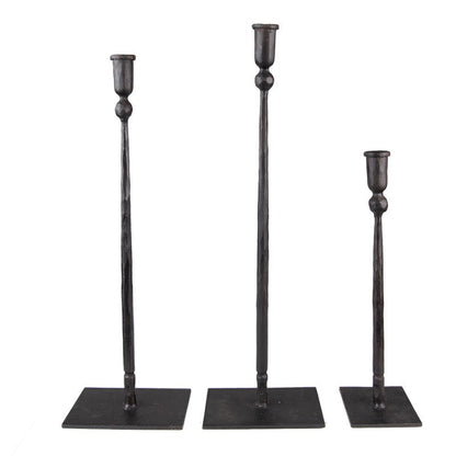 Ljusstake 3-pack 35 / 49 / 52 Cm Svart Metall