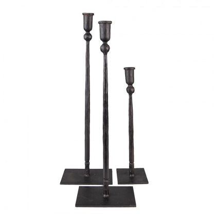 Ljusstake 3-pack 35 / 49 / 52 Cm Svart Metall