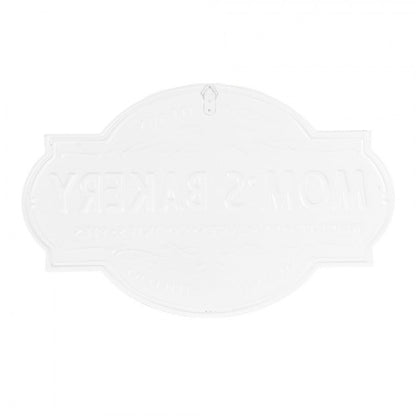 Väggdekoration Skylt MOM`S BAKERY Vit Metall (B/D/H) 48x1x30 cm