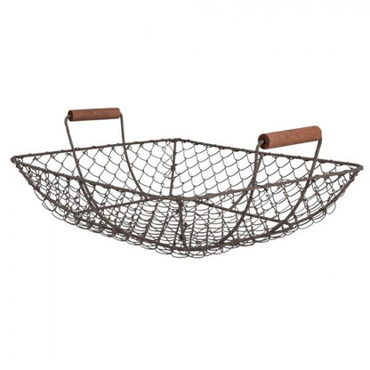 Dekorativ korg Förvaringskorg 2-pack Brunt järn (B/D/H) 40x34x14/36x30x13 cm