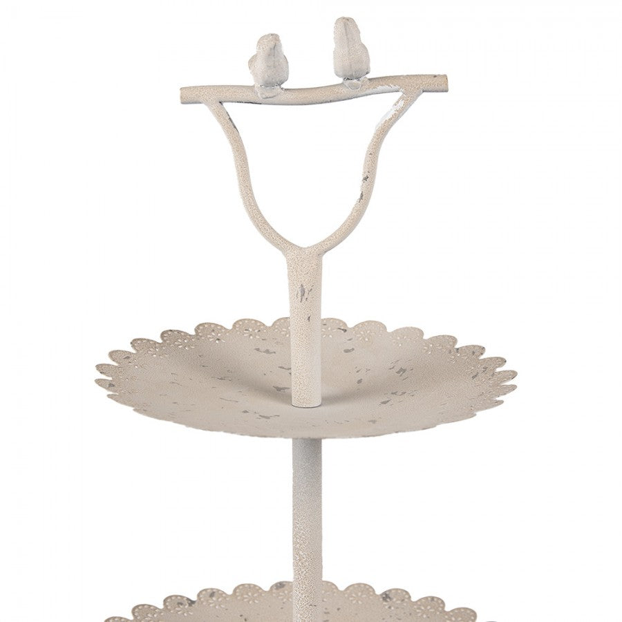 Dekorativt Brett 2-lags kakestativ Beige Ø 32x51 cm