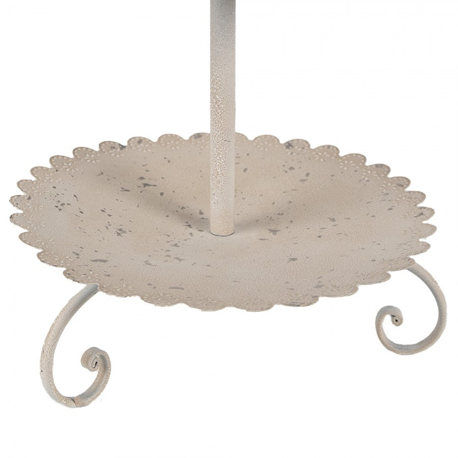 Dekorativt Brett 2-lags kakestativ Beige Ø 32x51 cm