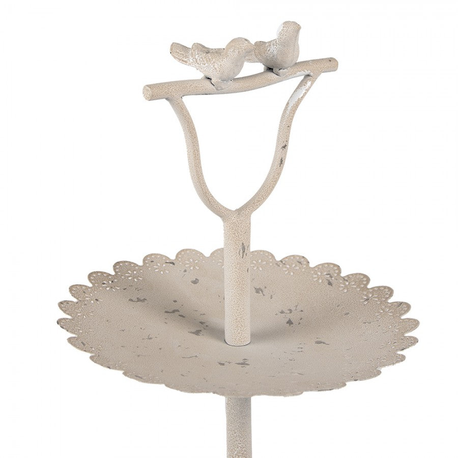 Dekorativt Brett 2-lags kakestativ Beige Ø 32x51 cm