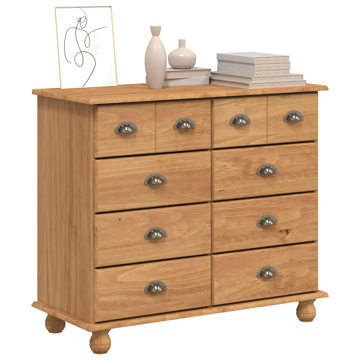 Kommode Honningbrun 'ASKIM' 91x40x79 cm Massivt trefuru