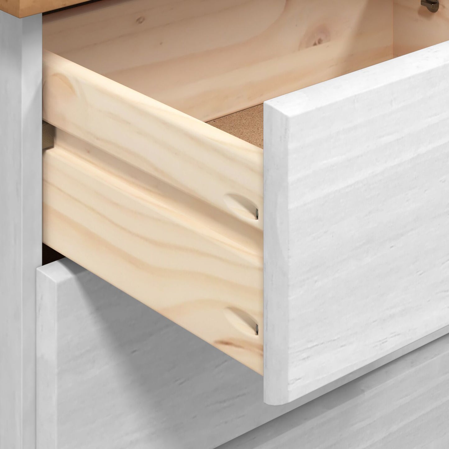 Kommode Hvit "ASKIM" 91x40x95,5 cm Solid Tre Furu