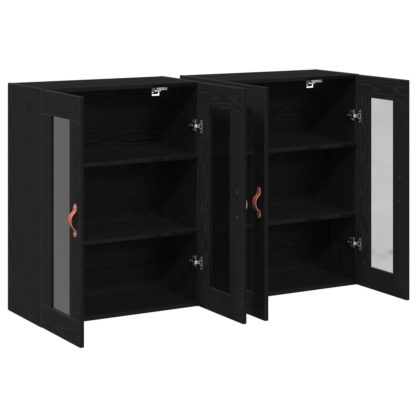 Veggskap Svart Eik 2 stk 69,5x34x90 cm