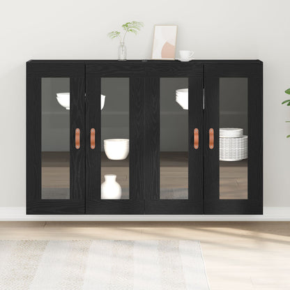 Veggskap Svart Eik 2 stk 69,5x34x90 cm