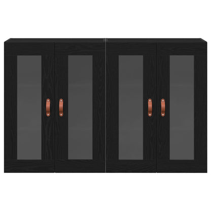 Veggskap Svart Eik 2 stk 69,5x34x90 cm