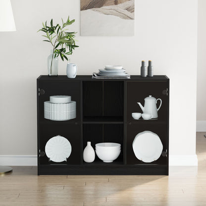 Skjenk Svart Eik 102x37x75,5 cm Konstruksjons Tre