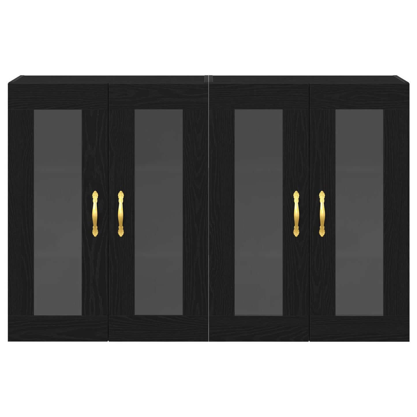 Veggskap Svart Eik 2 stk 69,5x34x90 cm