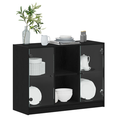 Skjenk Svart Eik 102x37x75,5 cm Konstruksjons Tre