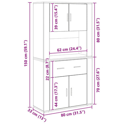 Skap Gammelt Tre 80x33x150 cm