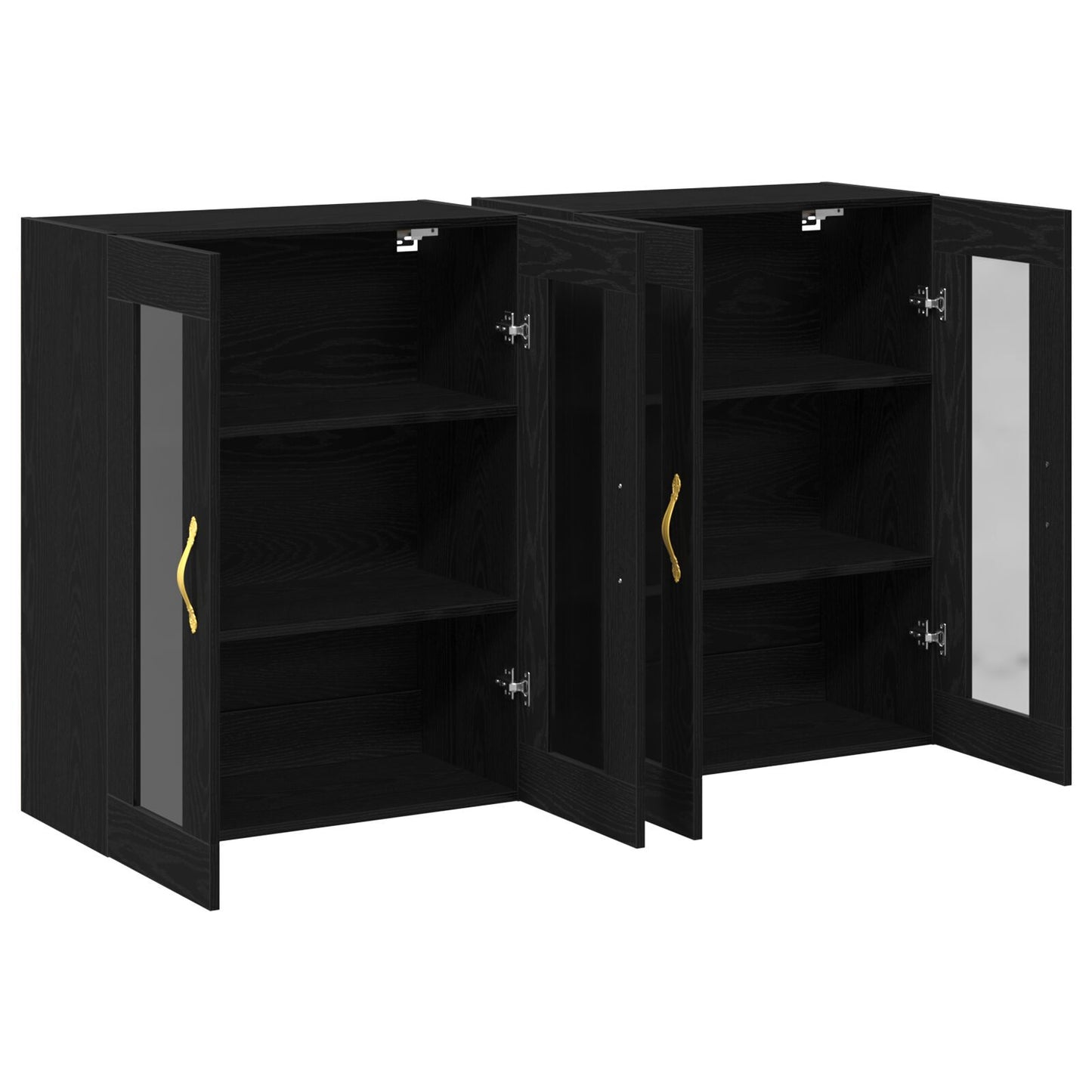Veggskap Svart Eik 2 stk 69,5x34x90 cm