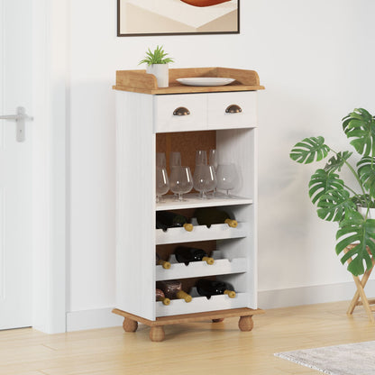 Vinstativ Vinskap "ASKIM" med 12 Flaskeholdere Hvit Solid Tre Furu