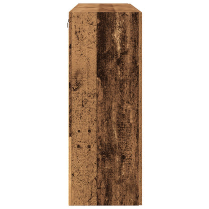 Veggskap Brun Sett med 2 Massivt tre 139 x 34 x 90 cm
