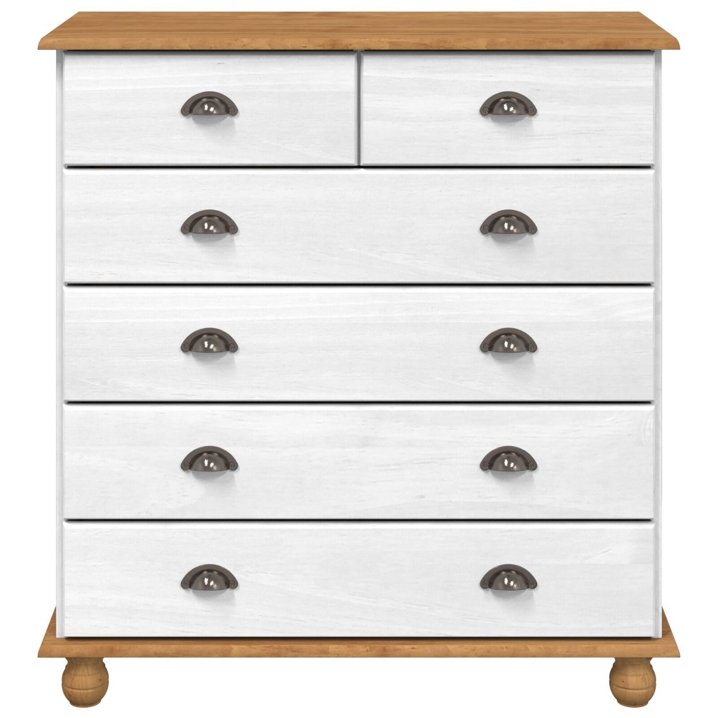 Kommode Hvit "ASKIM" 91x40x95,5 cm Solid Tre Furu
