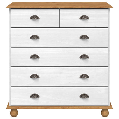 Kommode Hvit "ASKIM" 91x40x95,5 cm Solid Tre Furu