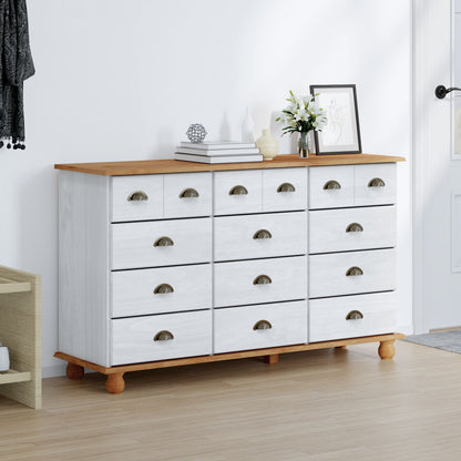 Kommode Hvit "ASKIM" 79x40x133.5 cm Solid Tre Furu